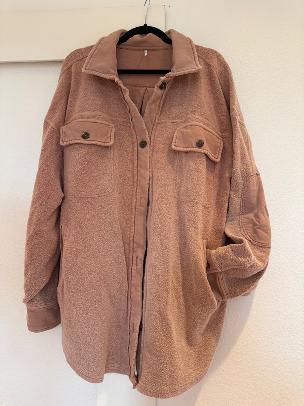 Free People Dusty Rose Teddy Shacket Jacket